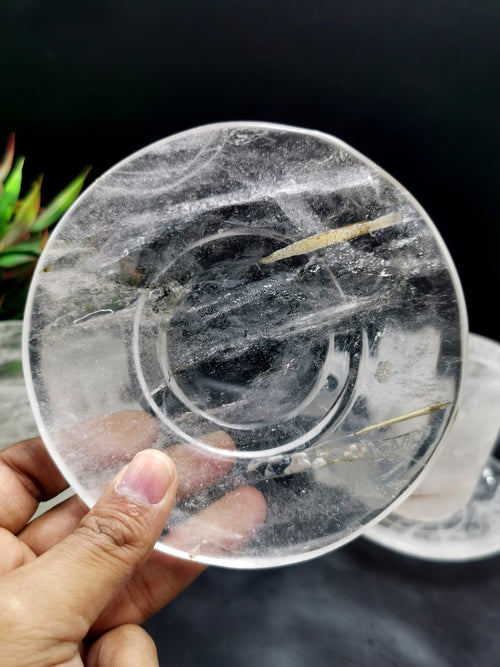 Clear Quartz Cup & Saucer - ONLY 1 Cup and 1 Saucer