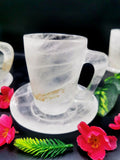 Clear Quartz Cup & Saucer - ONLY 1 Cup and 1 Saucer