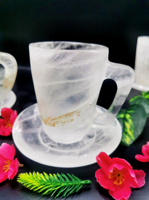 Clear Quartz Cup & Saucer - ONLY 1 Cup and 1 Saucer