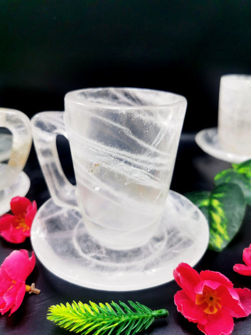 Clear Quartz Cup & Saucer - ONLY 1 Cup and 1 Saucer