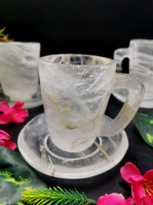 Clear Quartz Cup & Saucer - ONLY 1 Cup and 1 Saucer