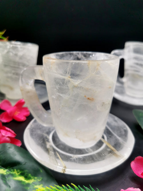 Clear Quartz Cup & Saucer - ONLY 1 Cup and 1 Saucer
