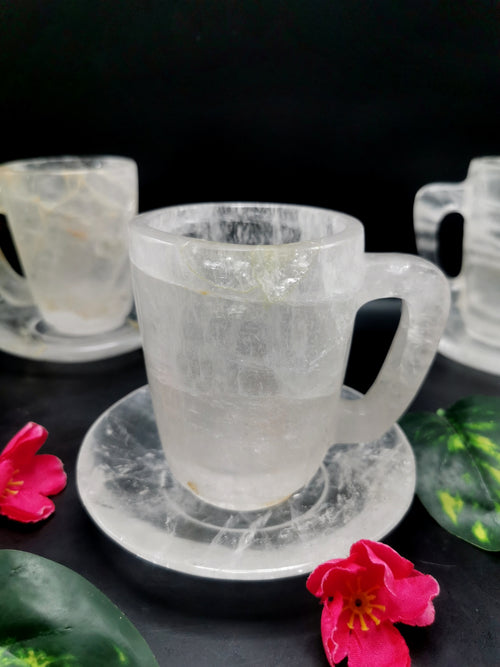 Clear Quartz Cup & Saucer - ONLY 1 Cup and 1 Saucer