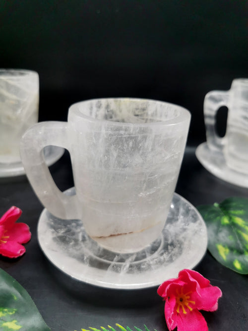 Clear Quartz Cup & Saucer - ONLY 1 Cup and 1 Saucer