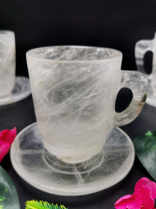 Clear Quartz Cup & Saucer - ONLY 1 Cup and 1 Saucer
