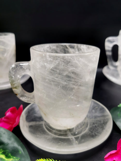 Clear Quartz Cup & Saucer - ONLY 1 Cup and 1 Saucer