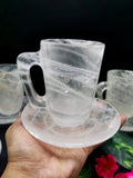 Clear Quartz Cup & Saucer - ONLY 1 Cup and 1 Saucer