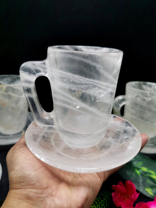 Clear Quartz Cup & Saucer - ONLY 1 Cup and 1 Saucer