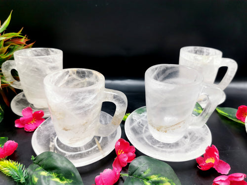 Clear Quartz Cup & Saucer - ONLY 1 Cup and 1 Saucer