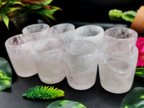 Rose Quartz Shot Glass - hand carved crystals - ONLY 1 PIECE - Home decor gift