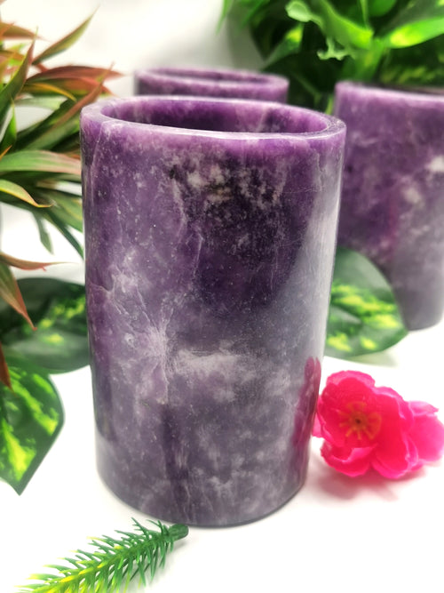 Beautiful gemstone goblets in lepidolite stone - ONLY 1 PIECE - Home Decor