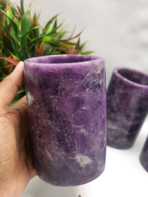 Beautiful gemstone goblets in lepidolite stone - ONLY 1 PIECE - Home Decor