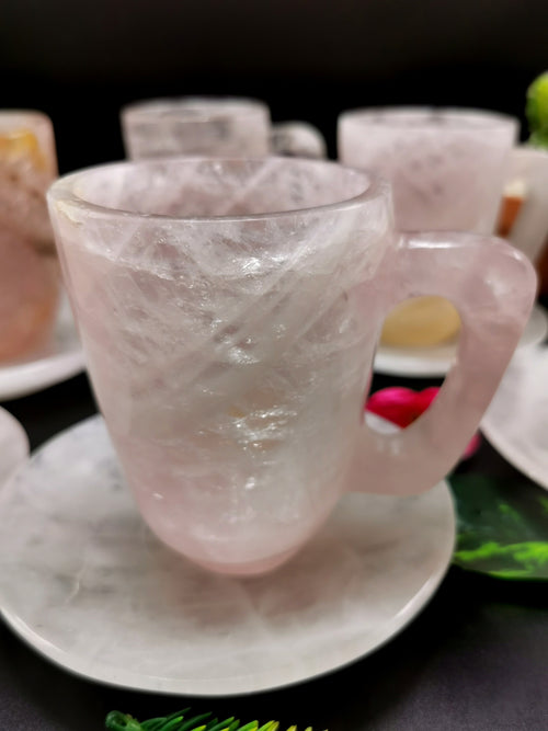 Amazing Rose Quartz Cup & Saucer - ONLY 1 Cup and 1 Saucer