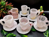 Amazing Rose Quartz Cup & Saucer - ONLY 1 Cup and 1 Saucer