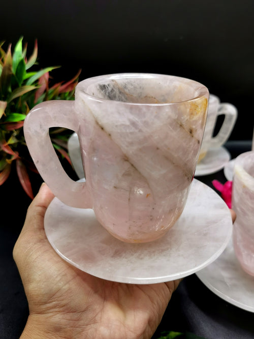 Amazing Rose Quartz Cup & Saucer - ONLY 1 Cup and 1 Saucer