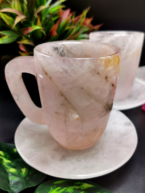 Amazing Rose Quartz Cup & Saucer - ONLY 1 Cup and 1 Saucer