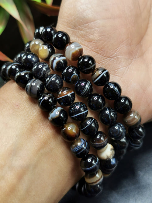 Black Onyx bracelet 8mm beads, set of 4 pieces | gemstone/crystal jewelry | Mother's Day/Birthday/Anniversary/Valentine's Day gift