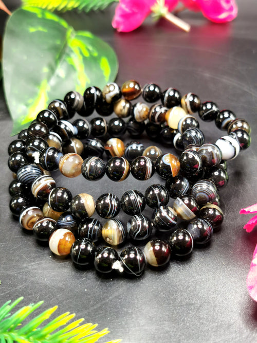 Black Onyx bracelet 8mm beads, set of 4 pieces | gemstone/crystal jewelry | Mother's Day/Birthday/Anniversary/Valentine's Day gift