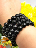 Black Tourmaline bracelet 12mm beads, set of 4 pieces | gemstone/crystal jewelry | Mother's Day/Birthday/Anniversary/Valentine's Day gift