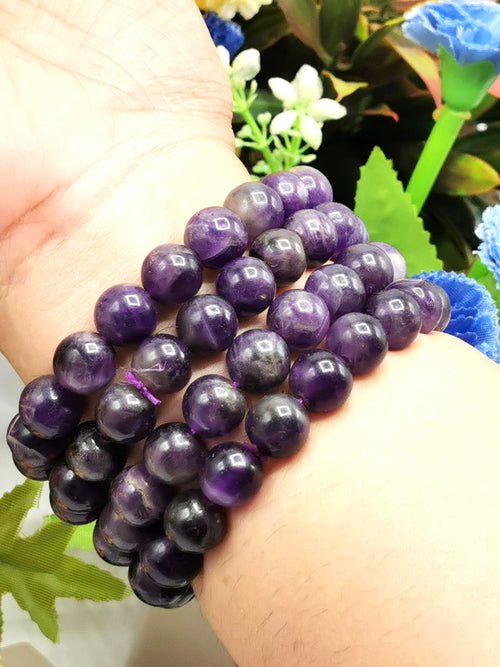 Amethyst bracelet 10mm beads, set of 3 pieces | gemstone/crystal jewelry | Mother's Day/Birthday/Anniversary/Valentine's Day gift