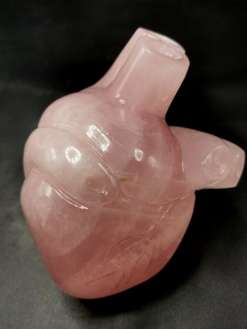 Natural Rose Quartz Anatomical Heart carving - Human Heart/Crystal Heart - reiki/chakra/healing/energy - 0.9 kgs and 5 inches