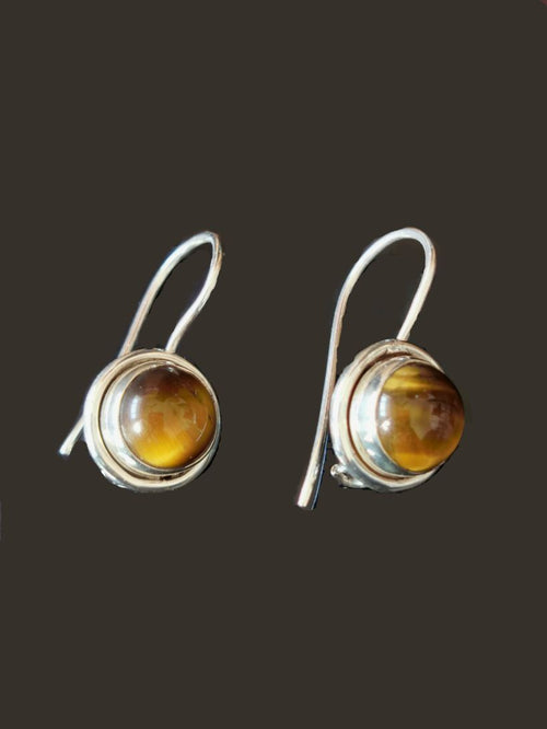 Elegant Tiger Eye stone earrings in 925 Sterling Silver | gifts for her | gifts for girlfriend | gifts for mom daughter sister - Shwasam