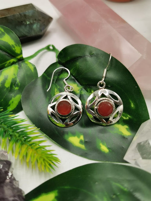 Beautiful and elegant carnelian earrings in 925 Sterling Silver | gifts for her | gifts for girlfriend | gifts for mom daughter sister - Shwasam