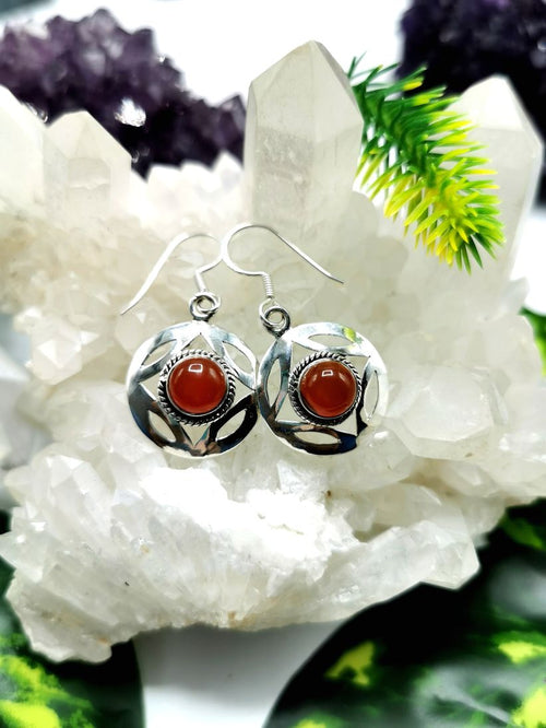Beautiful and elegant carnelian earrings in 925 Sterling Silver | gifts for her | gifts for girlfriend | gifts for mom daughter sister - Shwasam