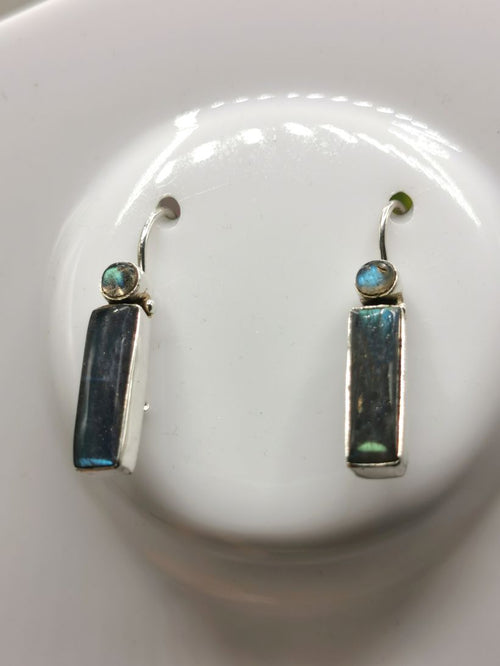 Pretty Labradorite earrings in 925 Sterling Silver | gifts for her | gifts for girlfriend | gifts for mom daughter sister - Shwasam