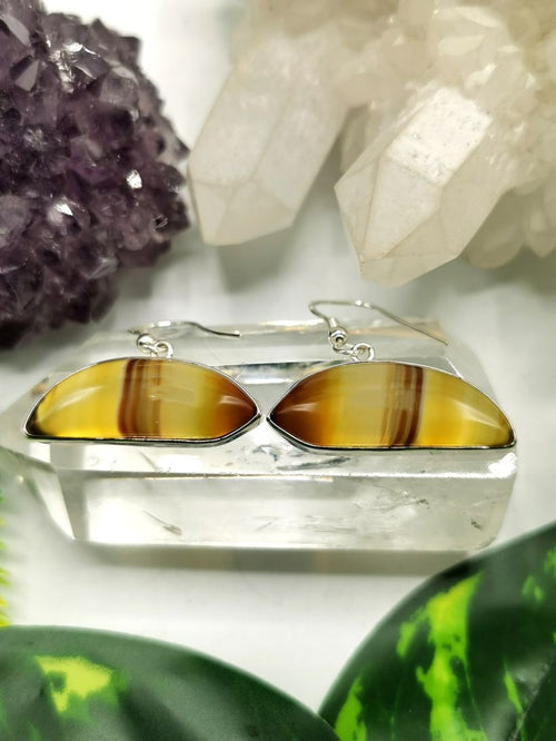 Beautiful Striped Onyx stone earrings in 925 Sterling Silver | Christmas gift | Mothers Day | Anniversary Gift | Birthday Gift - Shwasam