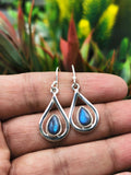 Pretty Labradorite stone earrings in 925 Sterling Silver | gifts for her | gifts for girlfriend | gifts for mom daughter sister - Shwasam