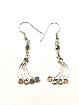 Beautiful and elegant labradorite earrings in 925 Sterling Silver - gemstone/crystal jewelry | Mother's Day/Birthday/Anniversary gift - Shwasam