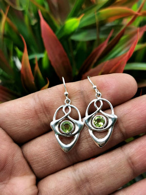 Pretty Peridot stone earrings in 925 Sterling Silver | Christmas gift | Mothers Day | Anniversary Gift | Birthday Gift - Shwasam