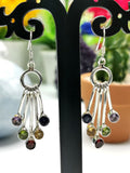 Breathtaking and unique multi-stone amethyst, iolite, peridot, citrine, garnet earrings in 925 Sterling Silver | Christmas gift | Mothers Day | Anniversary Gift | Birthday Gift - Shwasam
