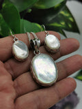 Mother of Pearl jewelry set made in 925 sterling silver - Pendant and earring made in MOP | gifts for her | gifts for girlfriend | gifts for mom - Shwasam
