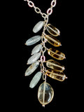 Elegant necklace in 925 sterling silver, made with rainbow moonstone and citrine | Christmas gift | Mothers Day | Anniversary Gift | Birthday Gift - Shwasam