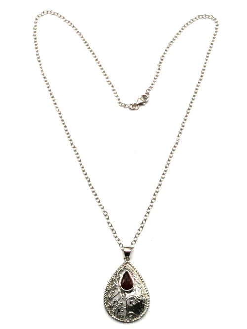 Beautiful Garnet necklace in 925 sterling silver | gemstone jewelry | crystal jewelry | quartz jewelry - Shwasam