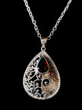 Beautiful Garnet necklace in 925 sterling silver | gemstone jewelry | crystal jewelry | quartz jewelry - Shwasam