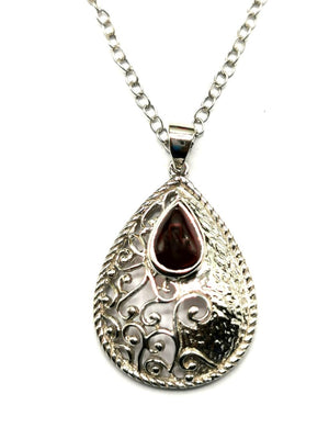 Beautiful Garnet necklace in 925 sterling silver | gemstone jewelry | crystal jewelry | quartz jewelry - Shwasam