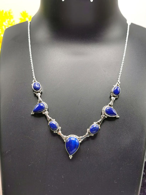 Breathtaking lapis lazuli necklace in 925 sterling silver - crystal/gemstone jewelry | Mother's Day/engagement/birthday/anniversary gift - Shwasam