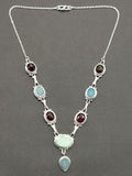 Breathtaking garnet druzy necklace in 925 sterling silver - gemstone/crystal jewelry | Mother's Day/engagement/wedding/anniversary/occasion gift - Shwasam