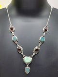 Breathtaking garnet druzy necklace in 925 sterling silver - gemstone/crystal jewelry | Mother's Day/engagement/wedding/anniversary/occasion gift - Shwasam