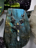 Breathtaking amethyst, labradorite, mother of pearl necklace in 925 sterling silver - Shwasam