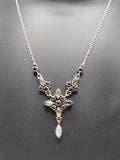 Breathtaking amethyst, labradorite, mother of pearl necklace in 925 sterling silver - Shwasam