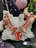925 Silver Necklace made with crackled fire agate, copper turquoise and carnelian | gifts for her | gifts for girlfriend | gifts for mom daughter sister - Shwasam