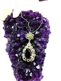 Breathtaking peridot and black onyx necklace in 925 sterling silver | gemstone jewelry | crystal jewelry | quartz jewelry - Shwasam