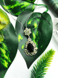 Breathtaking peridot and black onyx necklace in 925 sterling silver | gemstone jewelry | crystal jewelry | quartz jewelry - Shwasam