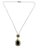 Breathtaking peridot and black onyx necklace in 925 sterling silver | gemstone jewelry | crystal jewelry | quartz jewelry - Shwasam