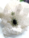 Breathtaking peridot and black onyx necklace in 925 sterling silver | gemstone jewelry | crystal jewelry | quartz jewelry - Shwasam