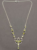 Beautifully handcrafted Peridot gemstone necklace in 925 sterling silver - Shwasam